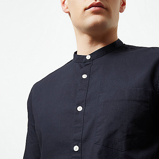river island plus jackets,Where Else Sells jacques-vertuk Clothes Navy grandad collar slim fit shirt Shirts Sale men river island plus jackets,Where Else Sells jacques-vertuk Clothes Navy grandad collar slim fit shirt Shirts Sale men