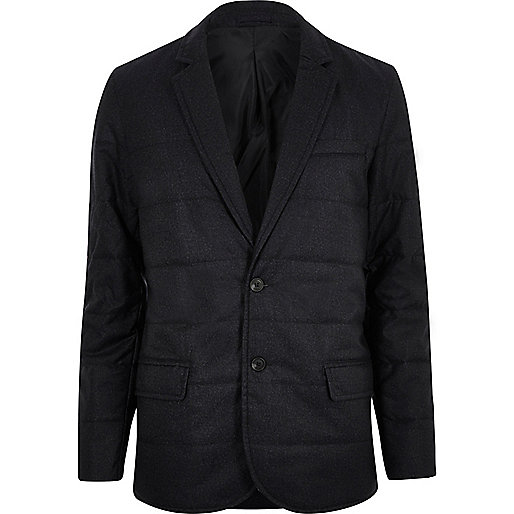 jacques-vertuk Navy padded quilted slim blazer 292130 men Blazers