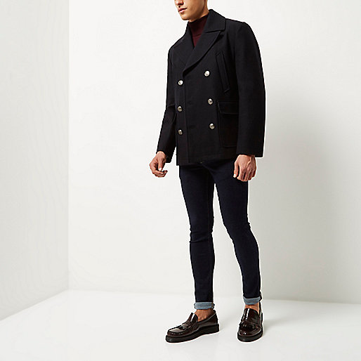 river island monogram loafers,Outlet jacques-vertuk Navy smart wool blend peacoat Coats / Jackets Sale men river island monogram loafers,Outlet jacques-vertuk Navy smart wool blend peacoat Coats / Jackets Sale men