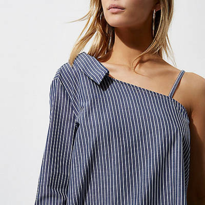 river island white t shirt,jacques-vertuk UK Navy stripe print one shoulder shirt women 705084 river island white t shirt,jacques-vertuk UK Navy stripe print one shoulder shirt women 705084