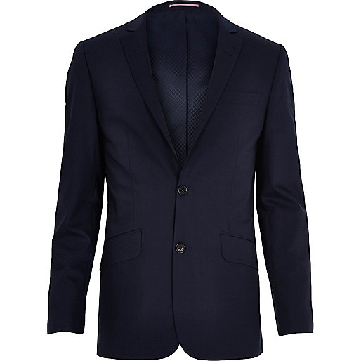 jacques-vertuk Navy wool-blend skinny suit jacket 283471 men Suits