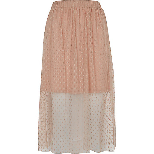 jacques-vertuk Nude polka dot tulle midi skirt 694718 women Skirts