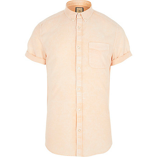 jacques-vertuk Orange acid wash short sleeve slim fit shirt 301410 men Shirts Short Sleeve Shirts jacques-vertuk Orange acid wash short sleeve slim fit shirt 301410 men Shirts Short Sleeve Shirts