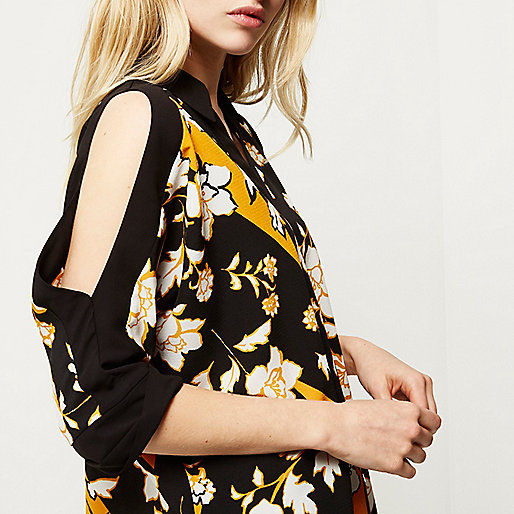 river island satin shirt dress,jacques-vertuk Shirts For Women Orange floral print cold shoulder shirt Tops Sale women river island satin shirt dress,jacques-vertuk Shirts For Women Orange floral print cold shoulder shirt Tops Sale women