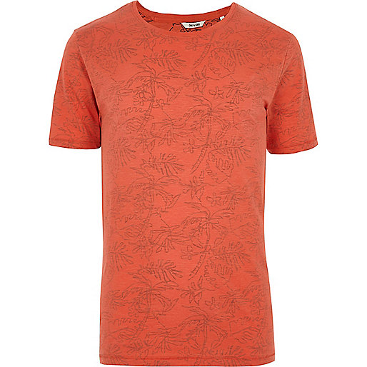 jacques-vertuk Orange Only & Sons palm print T-shirt 301435 men T-Shirts / Vests T-shirts jacques-vertuk Orange Only & Sons palm print T-shirt 301435 men T-Shirts / Vests T-shirts