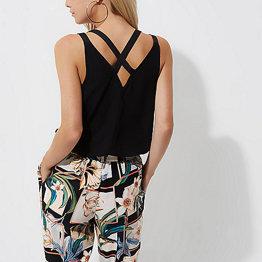 jacques-vertuk Petite black cross back double strap cami top 707171 women Tops Cami / Sleeveless Tops jacques-vertuk Petite black cross back double strap cami top 707171 women Tops Cami / Sleeveless Tops