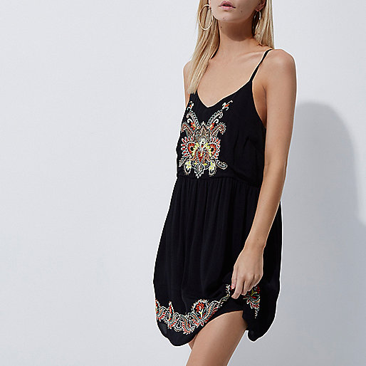 jacques-vertuk Petite black embroidered slip dress 704572 women Dresses Slip / Cami Dresses jacques-vertuk Petite black embroidered slip dress 704572 women Dresses Slip / Cami Dresses