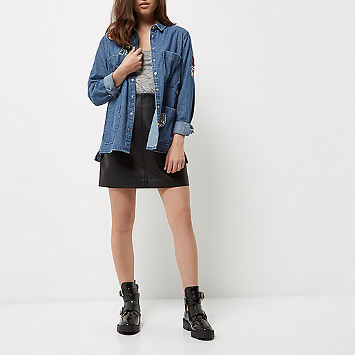 riverisland ie bags,Ladies Dresses jacques-vertuk Petite blue denim wash badge shacket RI Limited Edition Sale women riverisland ie bags,Ladies Dresses jacques-vertuk Petite blue denim wash badge shacket RI Limited Edition Sale women