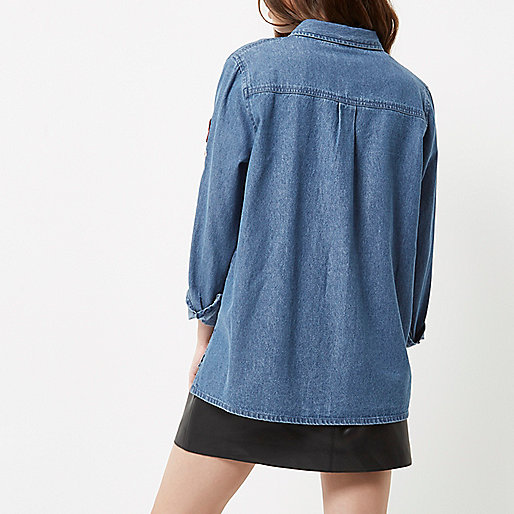 riverisland ie bags,Ladies Dresses jacques-vertuk Petite blue denim wash badge shacket RI Limited Edition Sale women riverisland ie bags,Ladies Dresses jacques-vertuk Petite blue denim wash badge shacket RI Limited Edition Sale women