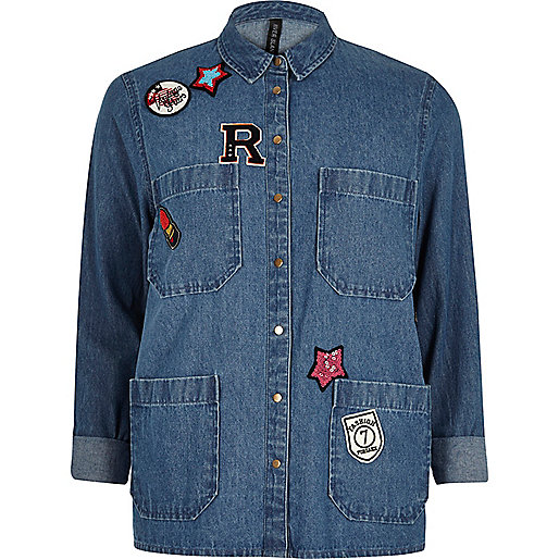 riverisland ie bags,Ladies Dresses jacques-vertuk Petite blue denim wash badge shacket RI Limited Edition Sale women riverisland ie bags,Ladies Dresses jacques-vertuk Petite blue denim wash badge shacket RI Limited Edition Sale women