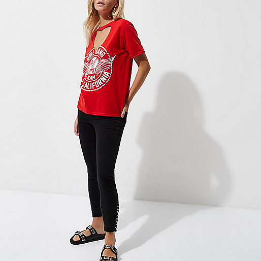 jacques-vertuk Petite red 'girl gang' choker neck T-shirt 707602 women Tops T-Shirts & Vests Print T-Shirts / Vests jacques-vertuk Petite red 'girl gang' choker neck T-shirt 707602 women Tops T-Shirts & Vests Print T-Shirts / Vests