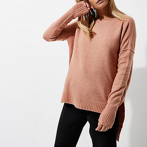 tweed dress river island,R?ver ?sland Pink asymmetric hem knit sweater Sweaters Knitwear women tweed dress river island,R?ver ?sland Pink asymmetric hem knit sweater Sweaters Knitwear women