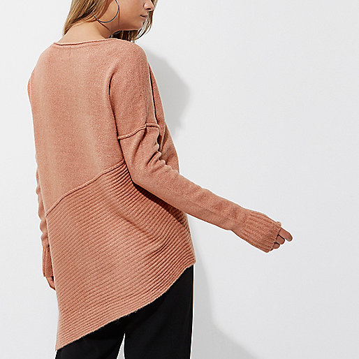 tweed dress river island,R?ver ?sland Pink asymmetric hem knit sweater Sweaters Knitwear women tweed dress river island,R?ver ?sland Pink asymmetric hem knit sweater Sweaters Knitwear women