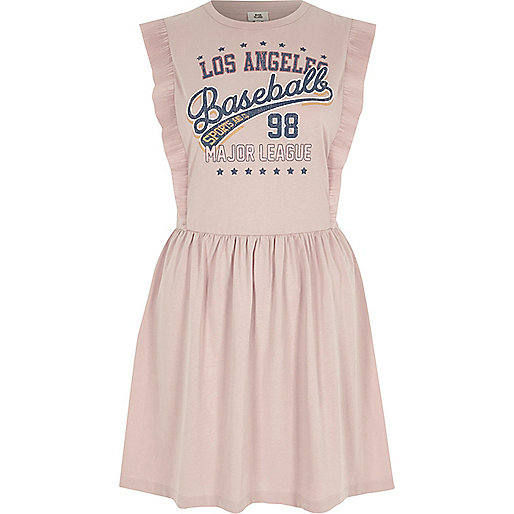 jacques-vertuk Pink baseball print frill skater dress 706516 women Dresses