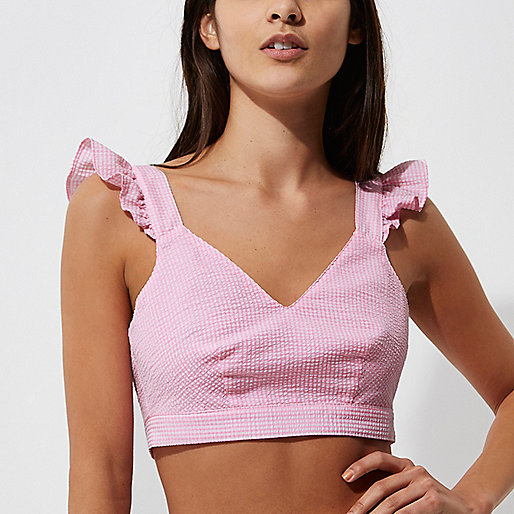 bin bag coat river island,jacques-vertuk Sale Pink gingham frill shoulder crop top women 703549 bin bag coat river island,jacques-vertuk Sale Pink gingham frill shoulder crop top women 703549
