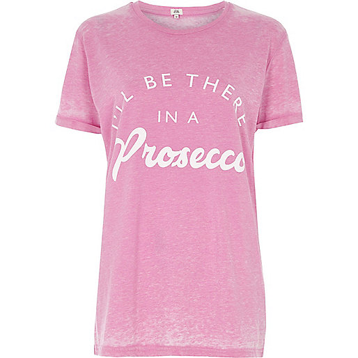 jacques-vertuk Pink 'I'll be there in a prosecco' T-shirt 703723 women Tops T-Shirts & Vests Print T-Shirts / Vests jacques-vertuk Pink 'I'll be there in a prosecco' T-shirt 703723 women Tops T-Shirts & Vests Print T-Shirts / Vests