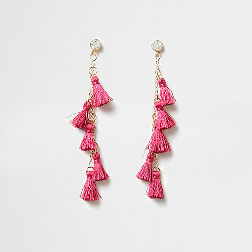 jacques-vertuk Pink multi tassel drop earrings 708757 women Jewellery Earrings