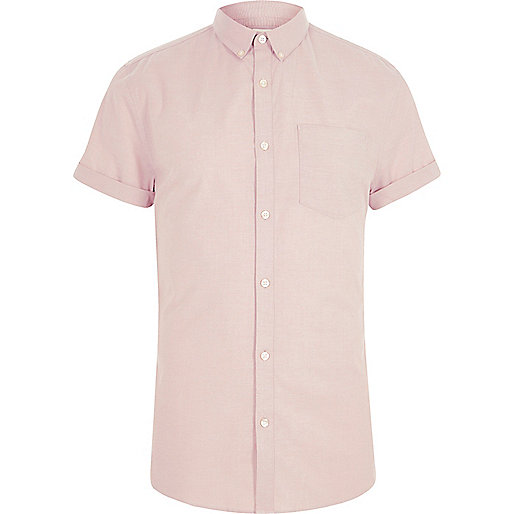 jacques-vertuk Pink muscle fit short sleeve Oxford shirt 302523 men Shirts Short Sleeve Shirts jacques-vertuk Pink muscle fit short sleeve Oxford shirt 302523 men Shirts Short Sleeve Shirts