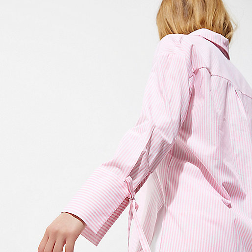 river island trench coat women,River 8Sland Pink stripe tie cuff oversized shirt Shirts Tops women river island trench coat women,River 8Sland Pink stripe tie cuff oversized shirt Shirts Tops women