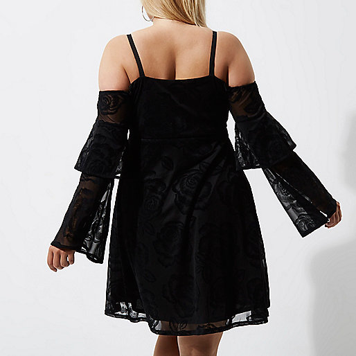 very sandals river island,jacques-vertuk Jean Sale Plus black devore cold shoulder frill dress Bardot / Bandeau Dresses Dresses women very sandals river island,jacques-vertuk Jean Sale Plus black devore cold shoulder frill dress Bardot / Bandeau Dresses Dresses women