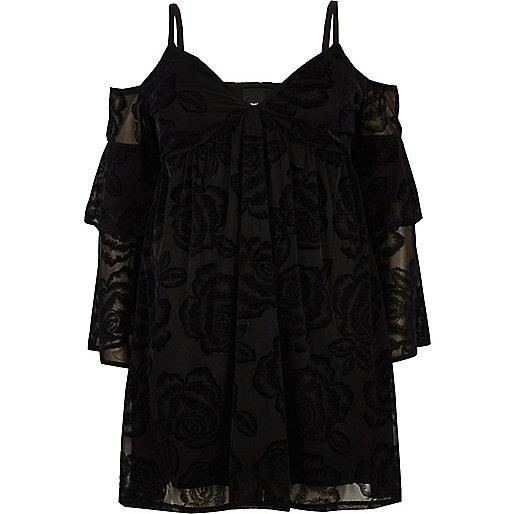 very sandals river island,jacques-vertuk Jean Sale Plus black devore cold shoulder frill dress Bardot / Bandeau Dresses Dresses women very sandals river island,jacques-vertuk Jean Sale Plus black devore cold shoulder frill dress Bardot / Bandeau Dresses Dresses women