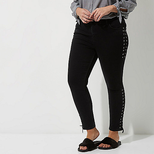 jacques-vertuk Plus black lace-up Amelie super skinny jeans 703791 women Jeans Skinny Jeans jacques-vertuk Plus black lace-up Amelie super skinny jeans 703791 women Jeans Skinny Jeans