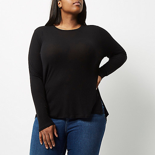 jacques-vertuk Plus black scoop neck top 688745 women Tops T-Shirts & Vests Plain T-Shirts / Vests jacques-vertuk Plus black scoop neck top 688745 women Tops T-Shirts & Vests Plain T-Shirts / Vests