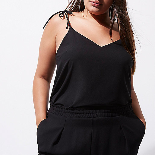 river island union square,jacques-vertuk Shop Plus black shoulder tie cami top women 699655 river island union square,jacques-vertuk Shop Plus black shoulder tie cami top women 699655
