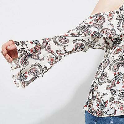 river islandbag,jacques-vertuk Stores Plus grey paisley print cold shoulder top women 704662 river islandbag,jacques-vertuk Stores Plus grey paisley print cold shoulder top women 704662