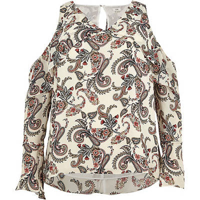 river islandbag,jacques-vertuk Stores Plus grey paisley print cold shoulder top women 704662 river islandbag,jacques-vertuk Stores Plus grey paisley print cold shoulder top women 704662