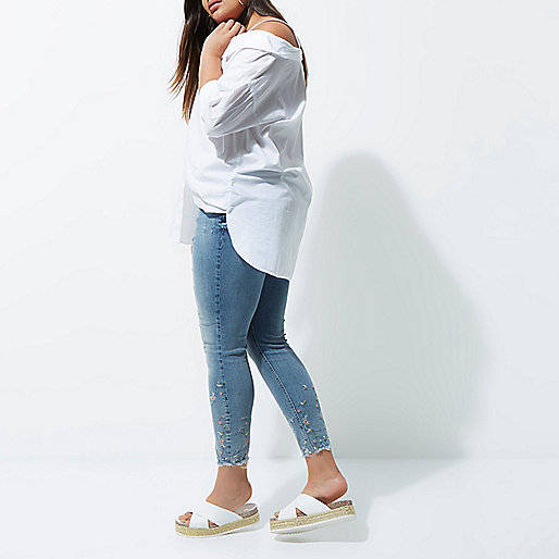 jacques-vertuk Plus mid blue floral hem Alannah skinny jeans 706300 women Jeans Skinny Jeans jacques-vertuk Plus mid blue floral hem Alannah skinny jeans 706300 women Jeans Skinny Jeans