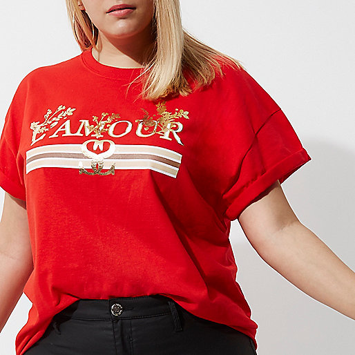 jacques-vertuk Plus red 'amour' print boyfriend T-shirt 709585 women Tops T-Shirts & Vests Print T-Shirts / Vests jacques-vertuk Plus red 'amour' print boyfriend T-shirt 709585 women Tops T-Shirts & Vests Print T-Shirts / Vests