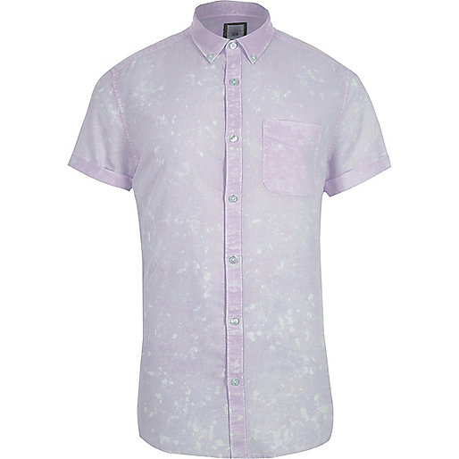 jacques-vertuk Purple acid wash short sleeve slim fit shirt 301412 men Shirts Short Sleeve Shirts jacques-vertuk Purple acid wash short sleeve slim fit shirt 301412 men Shirts Short Sleeve Shirts