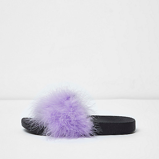 jacques-vertuk Purple fluffy sliders 706026 women Shoes / Boots Sandals