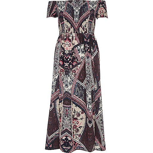 jacques-vertuk Purple scarf print shirred bardot maxi dress 700873 women Dresses Maxi Dresses jacques-vertuk Purple scarf print shirred bardot maxi dress 700873 women Dresses Maxi Dresses