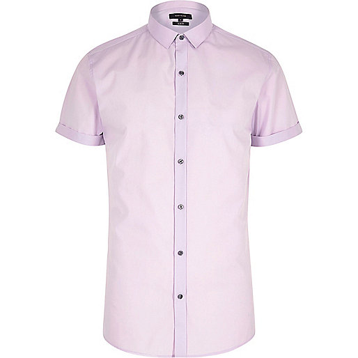 jacques-vertuk Purple short sleeve slim fit shirt 300722 men Shirts
