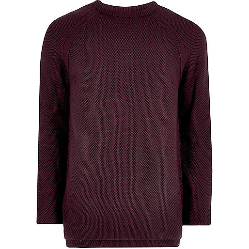 jacques-vertuk Purple textured crew neck sweater 298035 men Jumpers / Cardigans