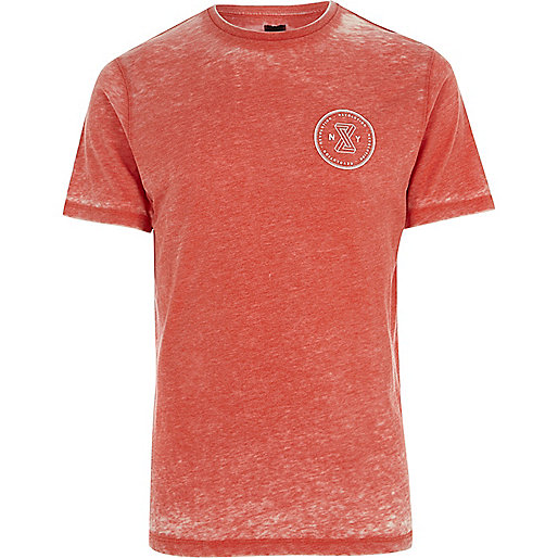 jacques-vertuk Red burnout ‘revolution’ slim fit T-shirt 302391 men T-Shirts / Vests