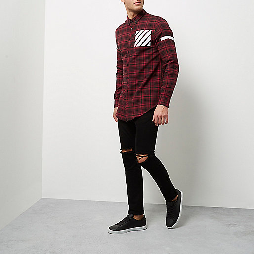smock dress river island,I jacques-vertuk Red check pocket print longline shirt Shirts Sale men smock dress river island,I jacques-vertuk Red check pocket print longline shirt Shirts Sale men