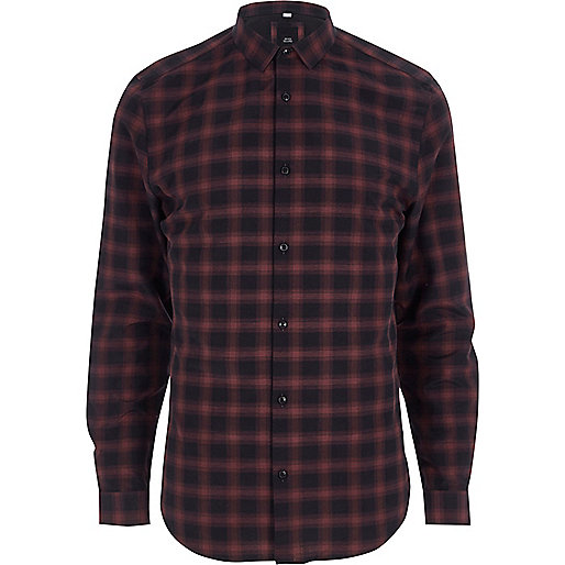 jacques-vertuk Red check slim fit shirt 303753 men Shirts Long Sleeve Shirts