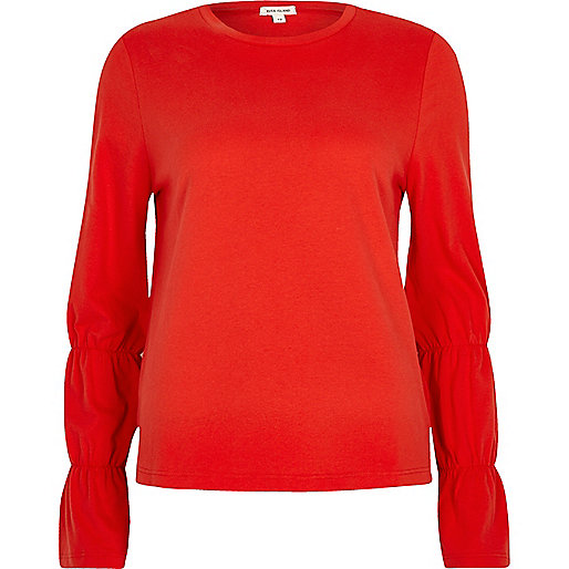 jacques-vertuk Red long elasticated sleeve T-shirt 705844 women Tops T-Shirts & Vests Plain T-Shirts / Vests jacques-vertuk Red long elasticated sleeve T-shirt 705844 women Tops T-Shirts & Vests Plain T-Shirts / Vests