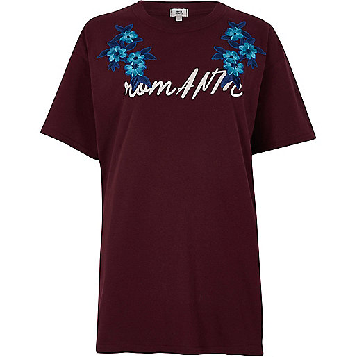 jacques-vertuk Red 'romantic' applique boyfriend T-shirt 708101 women Tops T-Shirts & Vests Print T-Shirts / Vests jacques-vertuk Red 'romantic' applique boyfriend T-shirt 708101 women Tops T-Shirts & Vests Print T-Shirts / Vests
