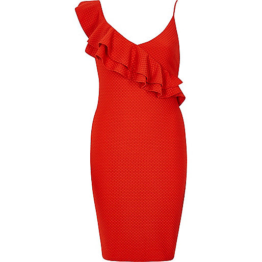 jacques-vertuk Red textured frill shoulder bodycon dress 703330 women Dresses Bodycon Dresses jacques-vertuk Red textured frill shoulder bodycon dress 703330 women Dresses Bodycon Dresses
