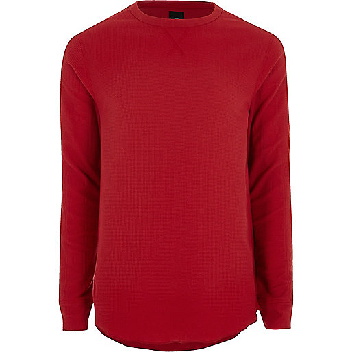 jacques-vertuk Red waffle slim fit long sleeve T-shirt 302859 men T-Shirts / Vests Long Sleeve T-Shirts jacques-vertuk Red waffle slim fit long sleeve T-shirt 302859 men T-Shirts / Vests Long Sleeve T-Shirts