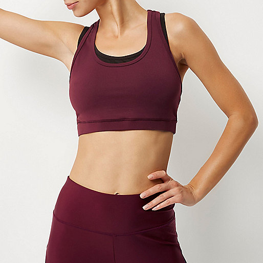 jacques-vertuk RI Active burgundy layered sports bra top 687807 women T-Shirts & Vests