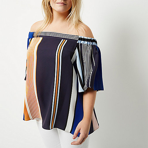 river island ladies wear,jacques-vertuk London RI Plus blue stripe bardot top women 691280 river island ladies wear,jacques-vertuk London RI Plus blue stripe bardot top women 691280