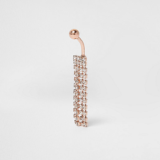 jacques-vertuk Rose gold tone cupchain dangle belly bar 705492 women Jewellery Body Jewellery & Harnesses jacques-vertuk Rose gold tone cupchain dangle belly bar 705492 women Jewellery Body Jewellery & Harnesses