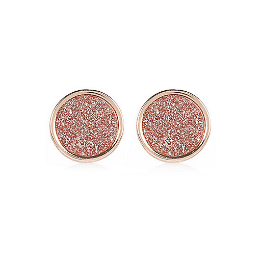 jacques-vertuk Rose gold tone glitter stud earrings 684413 women Jewellery Earrings