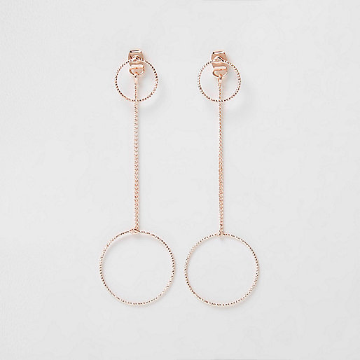 jacques-vertuk Rose gold tone open circle drop earrings 701208 women Jewellery Earrings