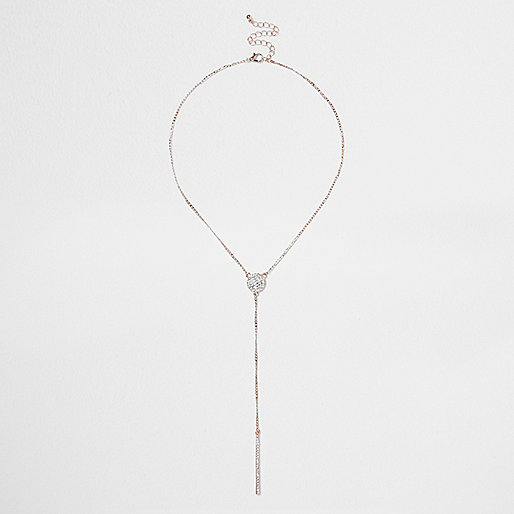 jacques-vertuk Rose gold tone pave disc drop necklace 706597 women Jewellery Necklaces